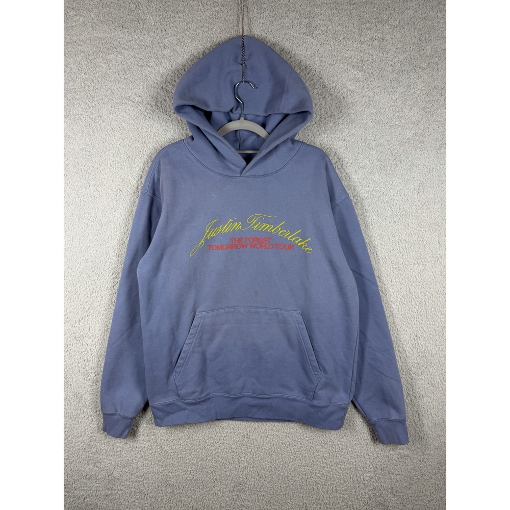Justin Timberlake The Forget Tomorrow World Tour Hoodie Size M Light Blue